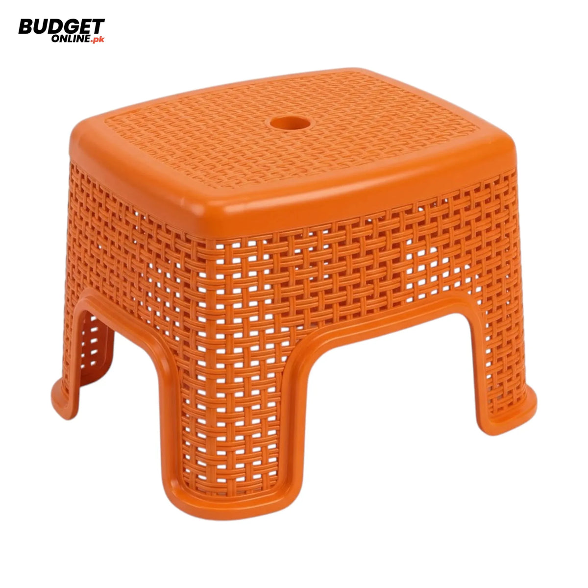 Plastic Bath Stool With Woven-Style Texture