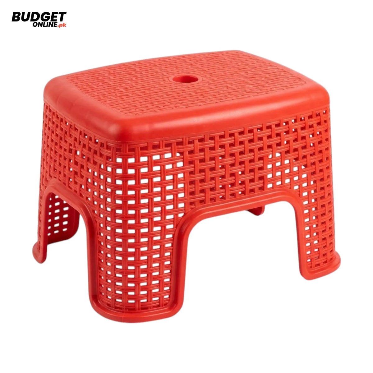 Plastic Bath Stool With Woven-Style Texture