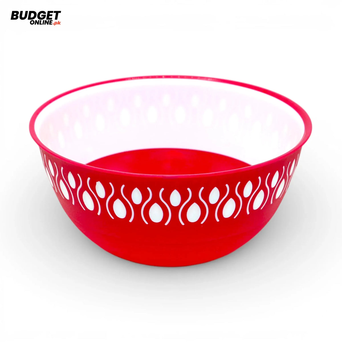 Red Plastic Serving Bowl 1.8L