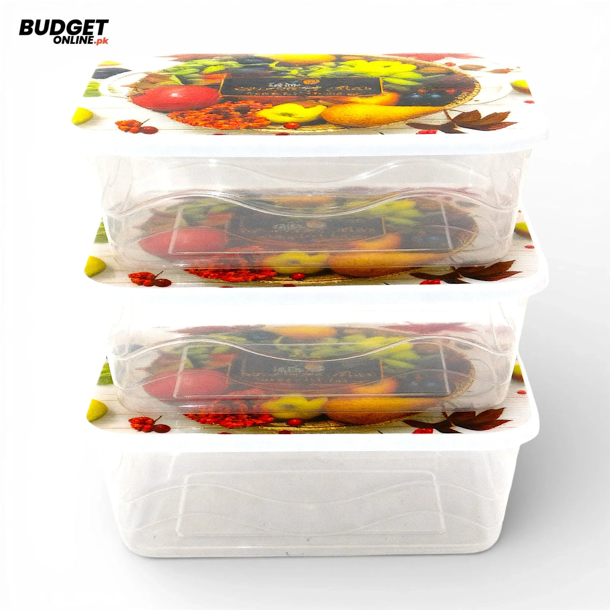 3-Piece Rectangular Plastic Storage Box Set