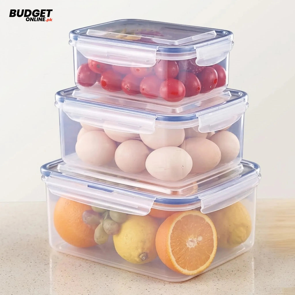 3-Piece Rectangular Food Storage Box Set