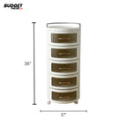 Round 5-Drawer Rolling Storage Organizer