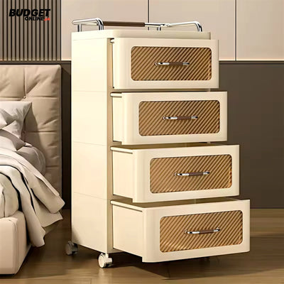 4-Tier Storage Drawer Unit With Wheels