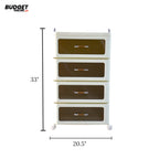 4-Tier Storage Drawer Unit With Wheels