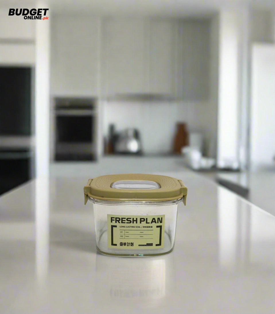 Small Square Plastic Storage Jar
