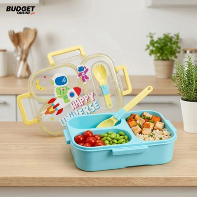 850ml Three-Section Plastic Lunch Box
