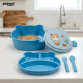 Kids Plastic Lunch Box With Spoon And Fork