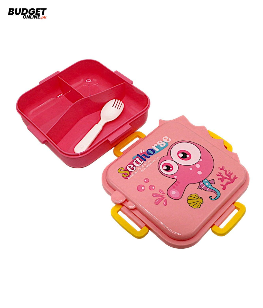 Pink Sea Horse Divided Lunch Box