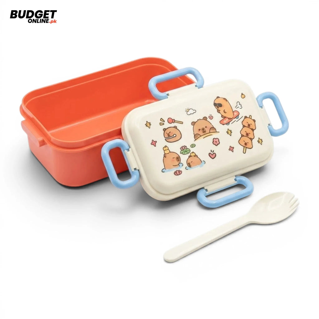 Kids Plastic Lunch Box With Spoon