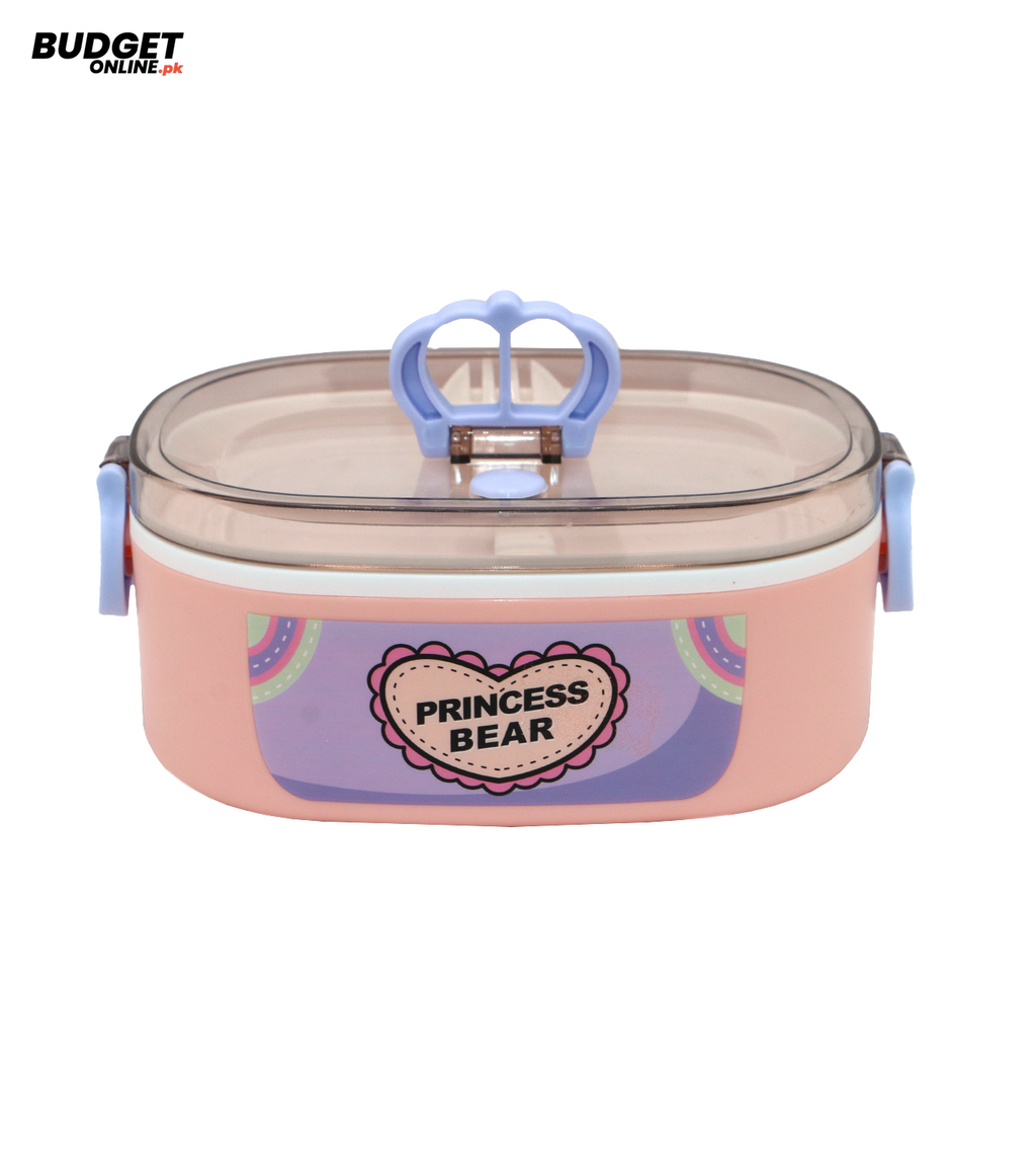 Princess Bear Plastic Lunch Box Set
