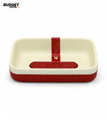 Red and Cream Plastic Soap Dish