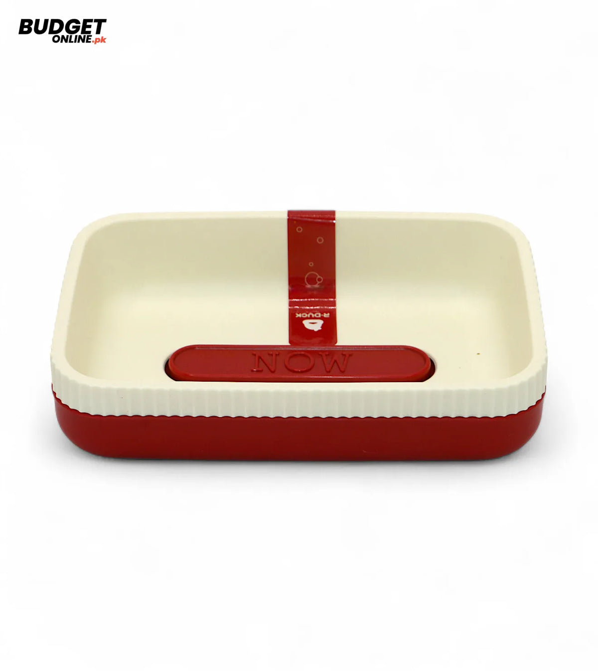 Red and Cream Plastic Soap Dish