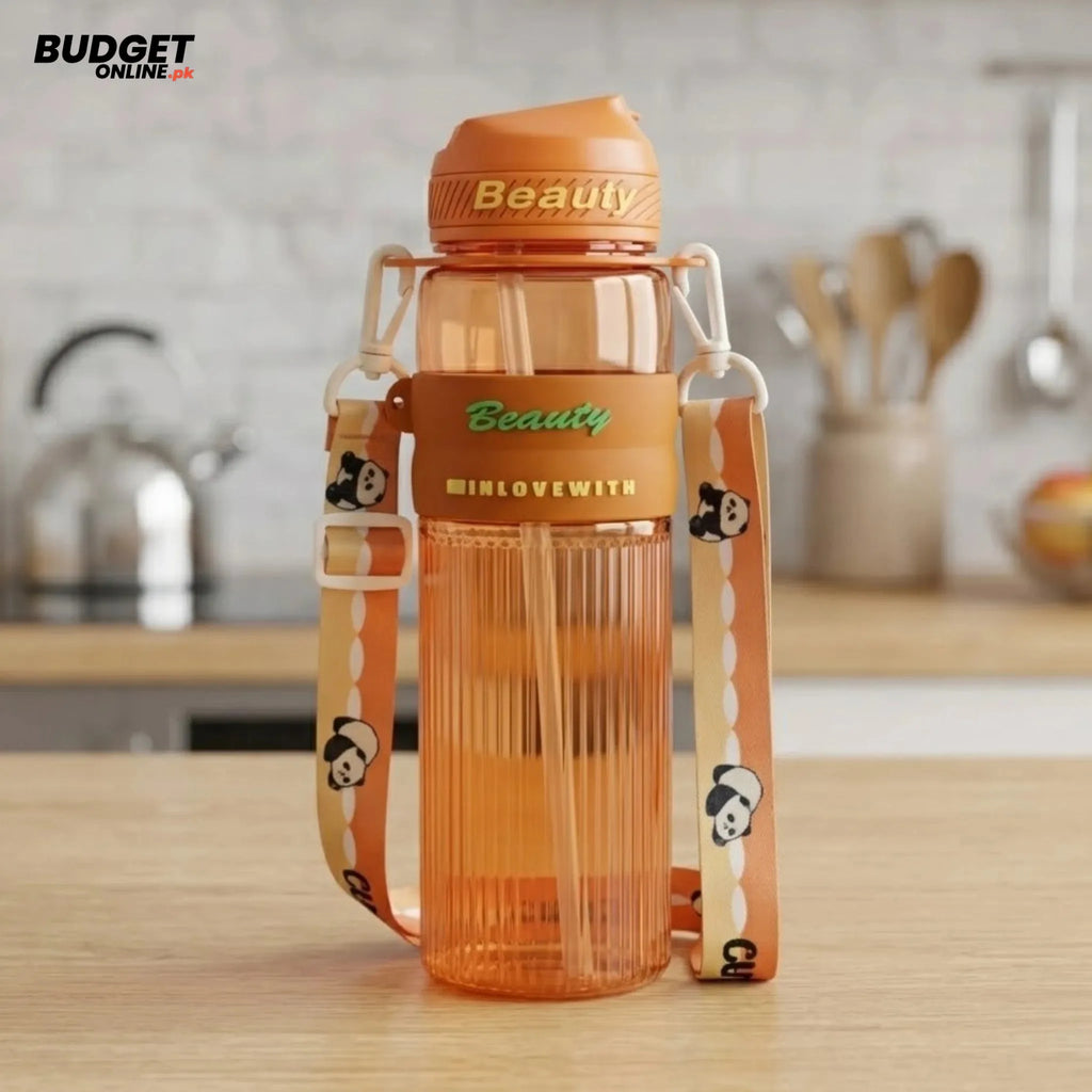 Plastic Sports Water Bottle With Shoulder Strap