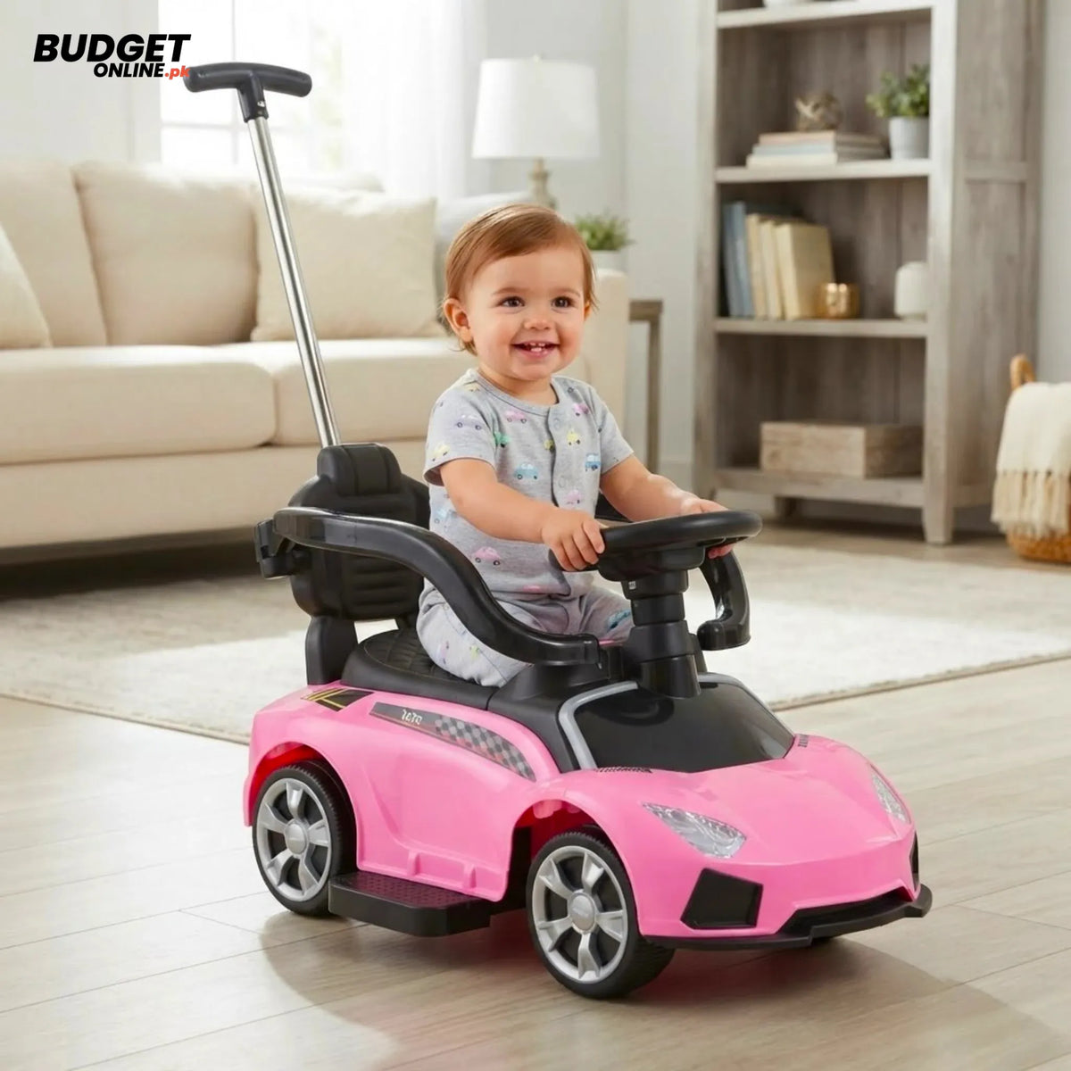 Lamborghini-Style Kids Push Car With Handle