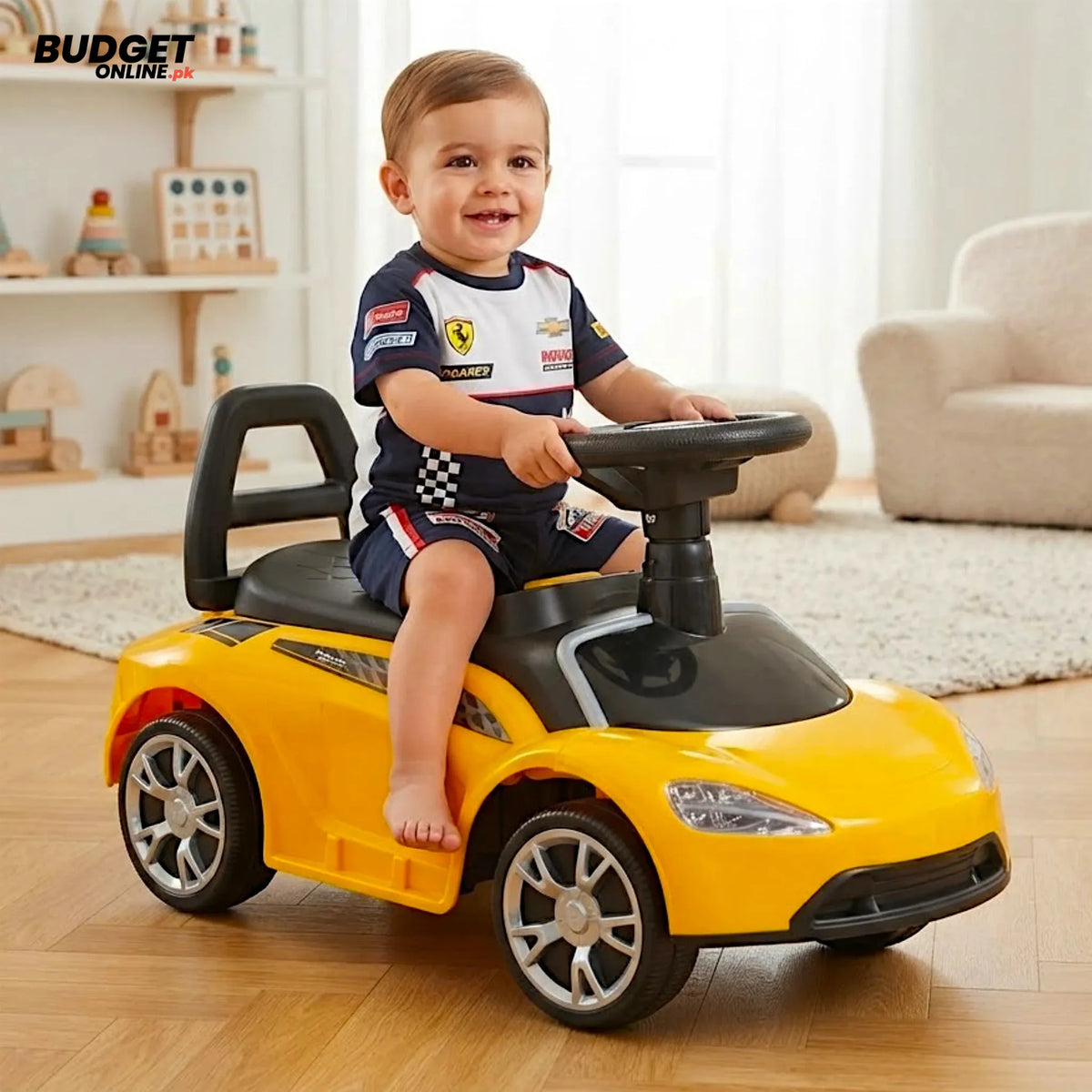 Kids Push Car Ride-On With Lights & Music