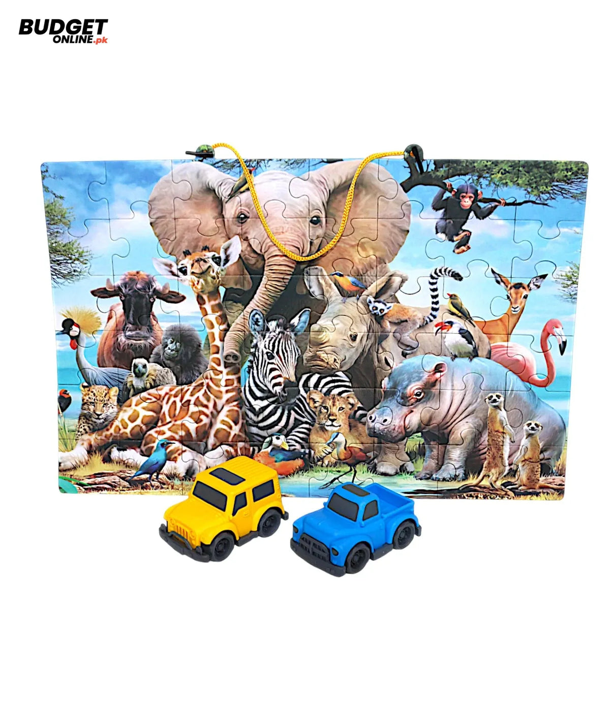 Animal World 48-Piece Puzzle With 2 Toy Cars