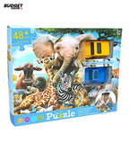 Animal World 48-Piece Puzzle With 2 Toy Cars