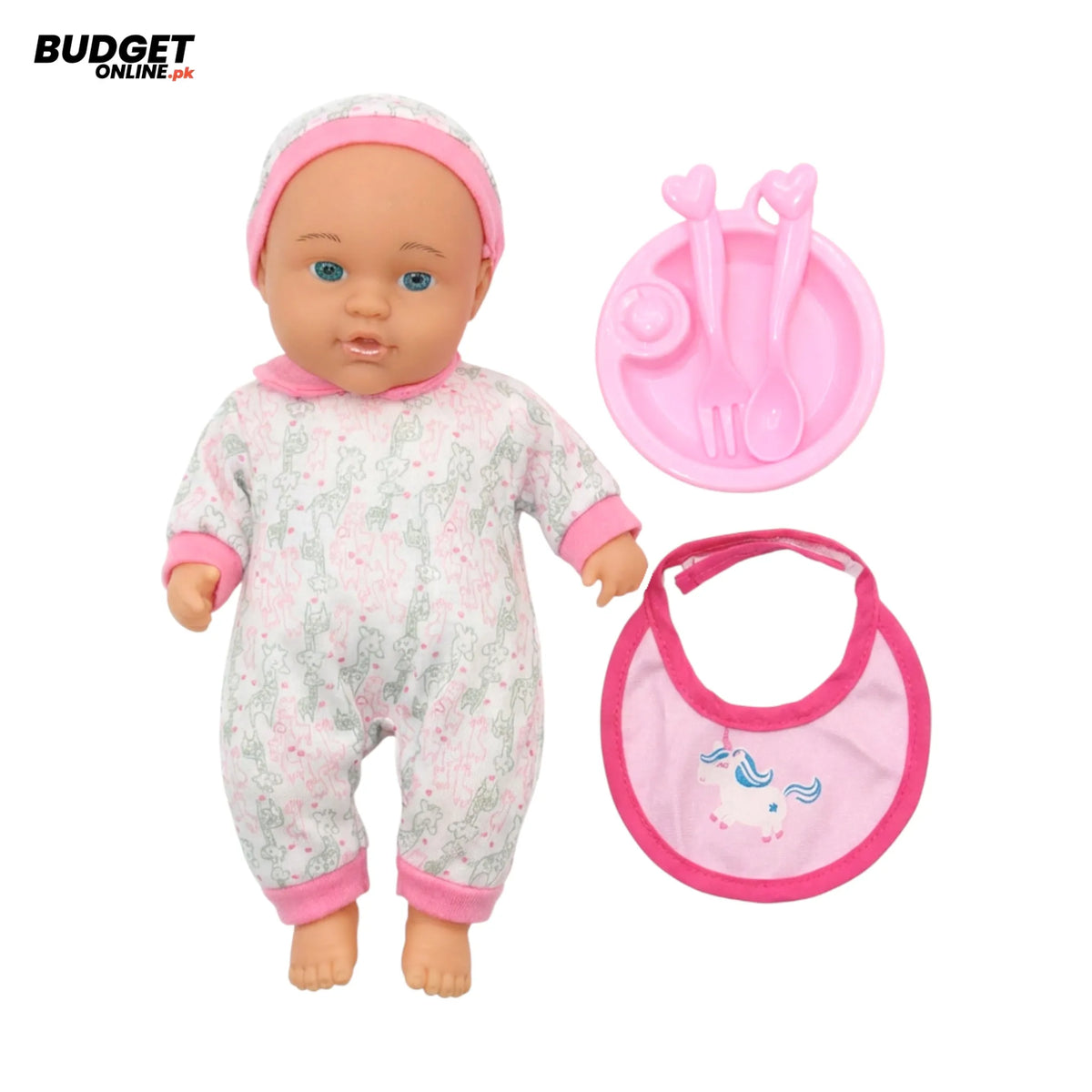 12-Inch Baby Doll Set With Bib And Feeding Accessories