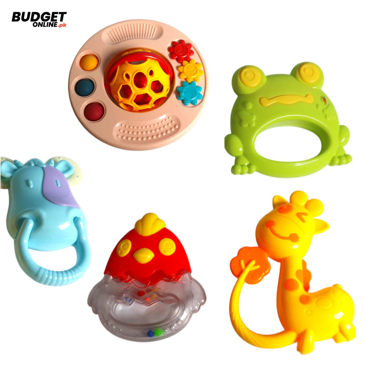 5-Piece Colorful Baby Rattle Set