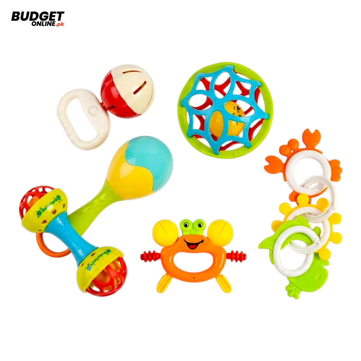 6-Piece Colorful Baby Rattle Set