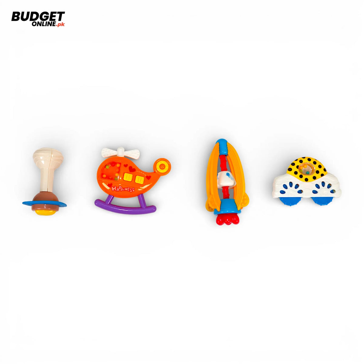 Colorful 4-Piece Baby Rattle Set