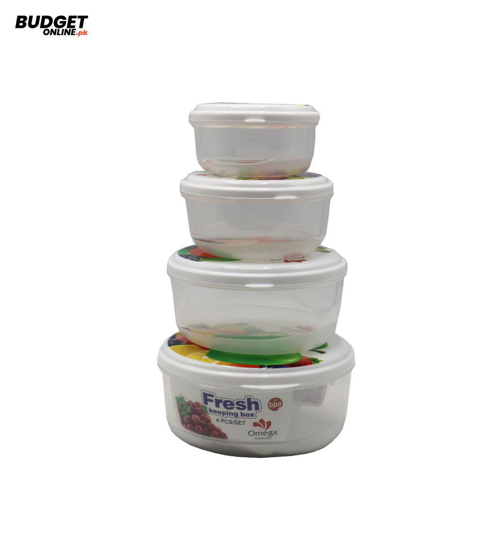 4-Piece Round Food Storage Box Set