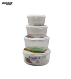 4-Piece Round Food Storage Box Set