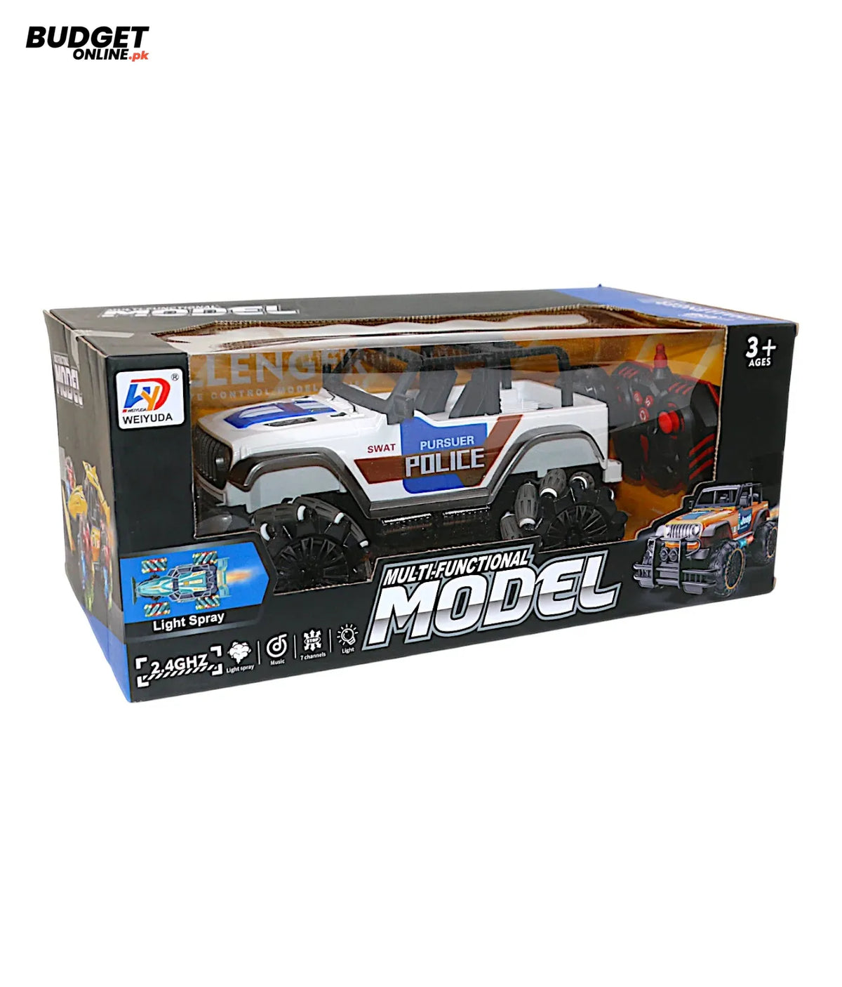 Remote Control Police Stunt Jeep With Lights