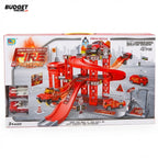 Rescue Fire Station Parking Track Set With 2 Trucks