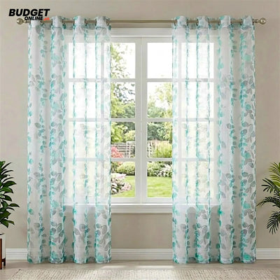 Leaf Print Sheer Room Curtain
