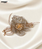 Organza Flower Pearl Scrunchie