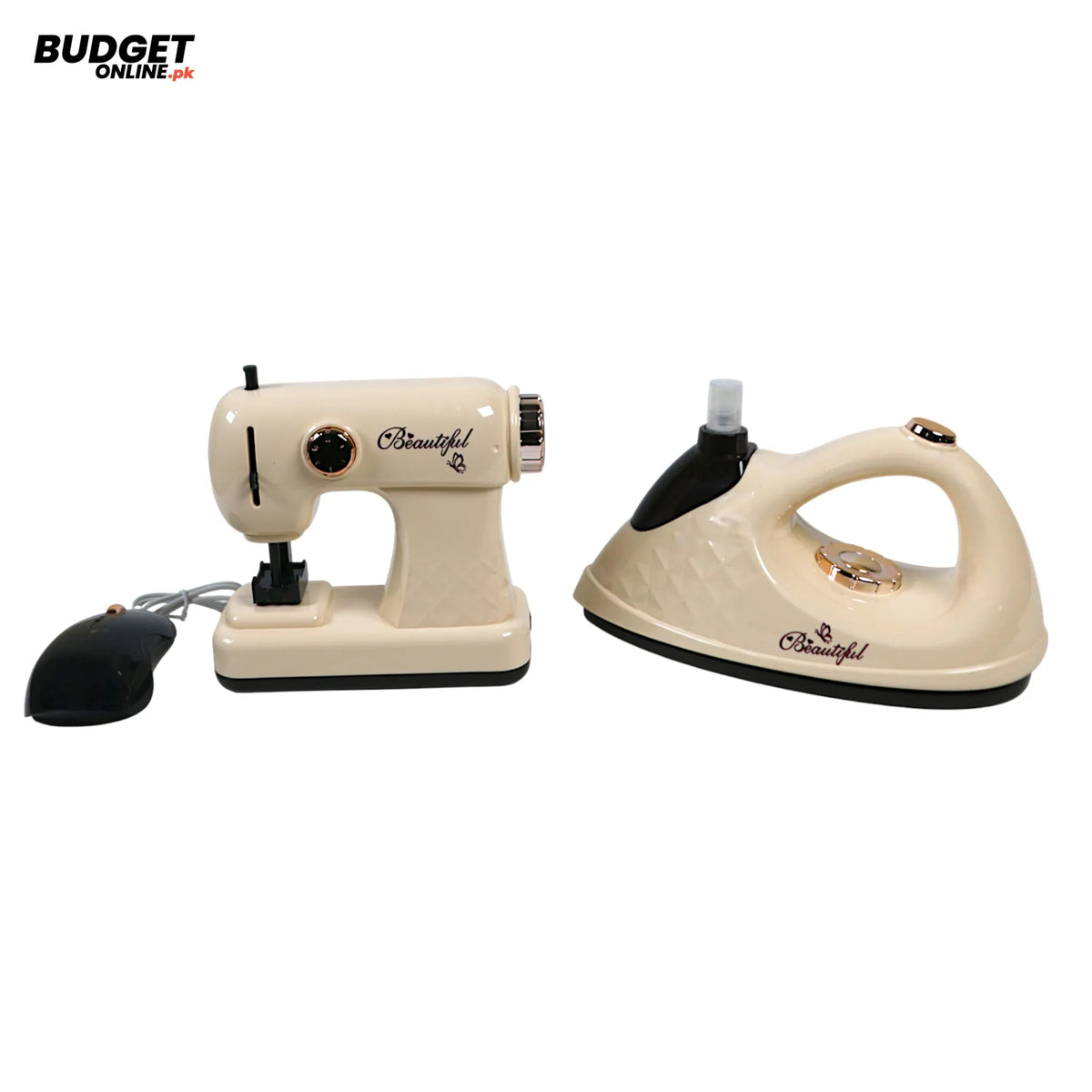 Toy Sewing Machine And Iron Set