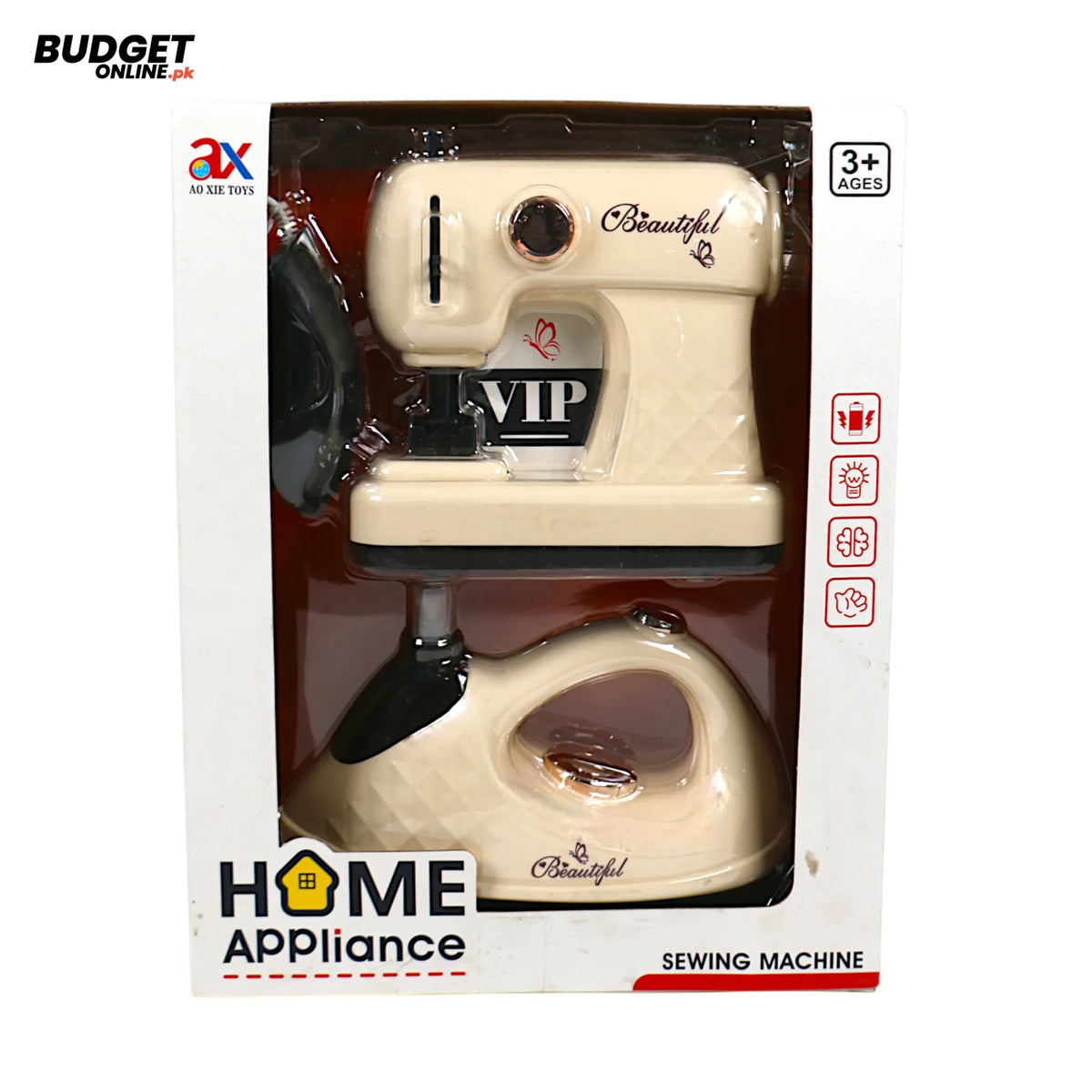 Toy Sewing Machine And Iron Set