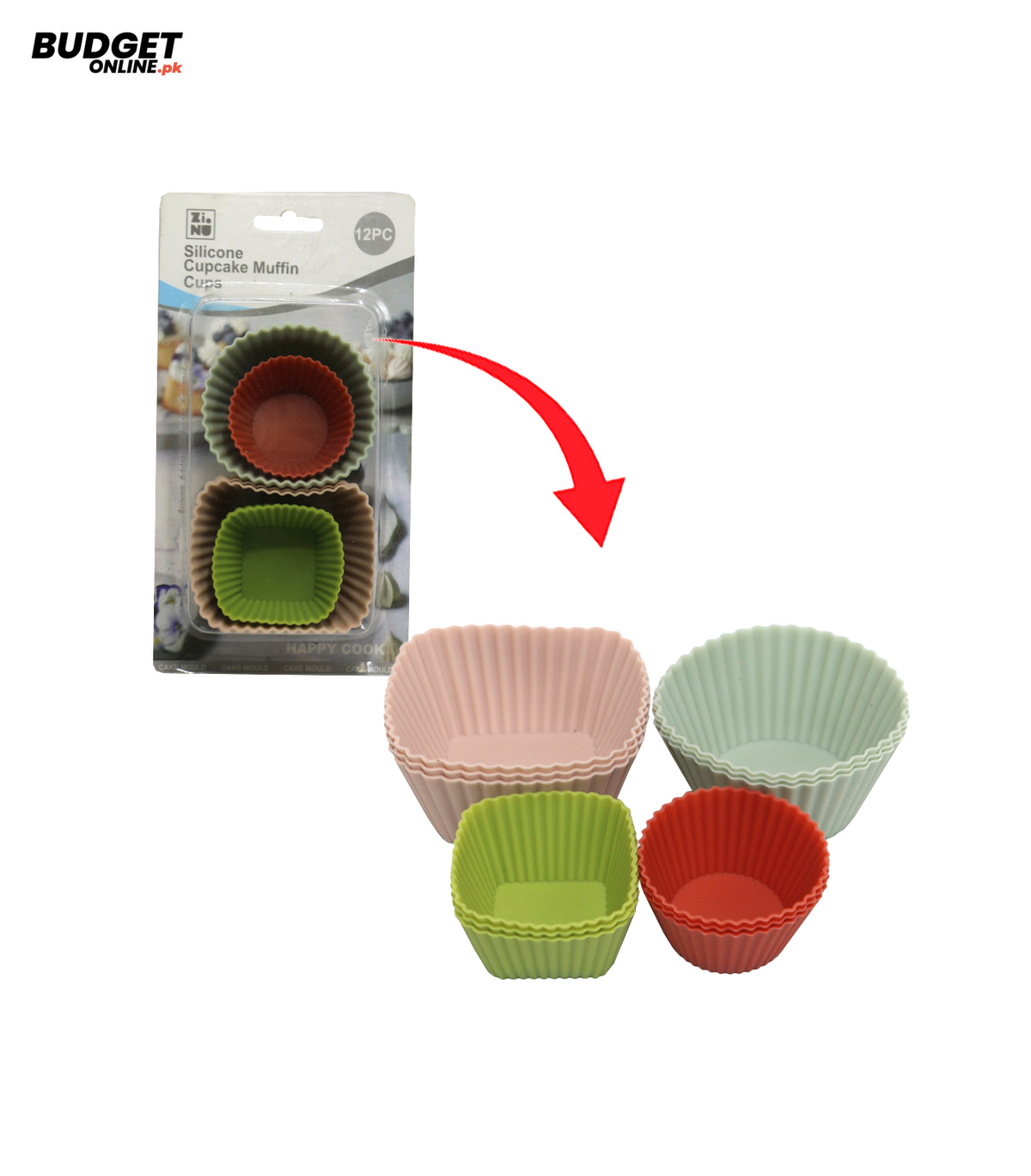 12-Piece Silicone Cupcake Mould Set
