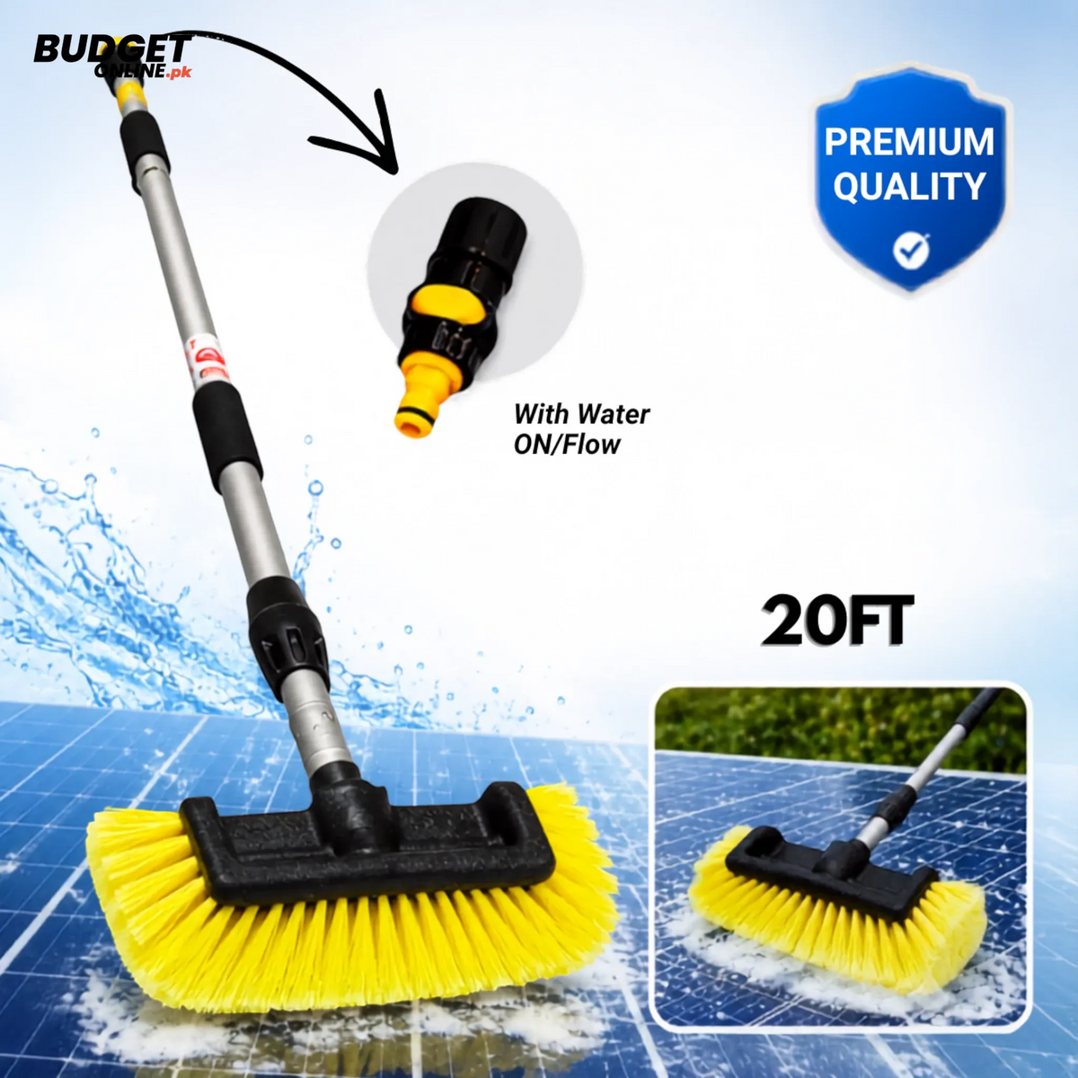 20-Foot Solar Panel Cleaning Brush