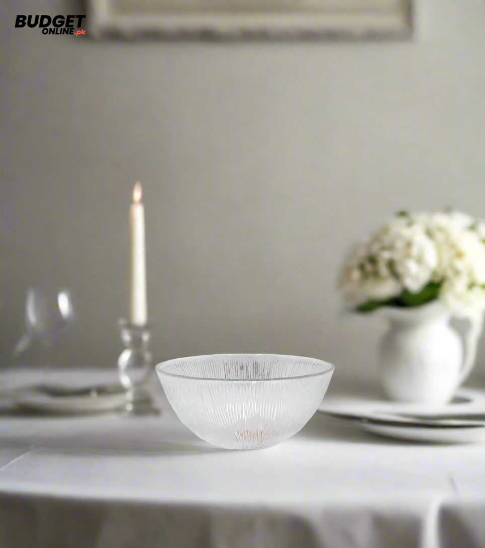 Textured Glass Serving Bowl 6.5 Inch