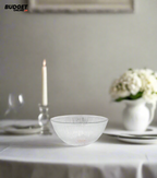 Textured Glass Serving Bowl 6.5 Inch