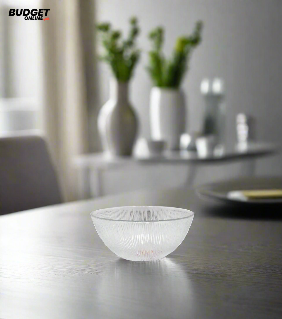 5-Inch Textured Glass Serving Bowl
