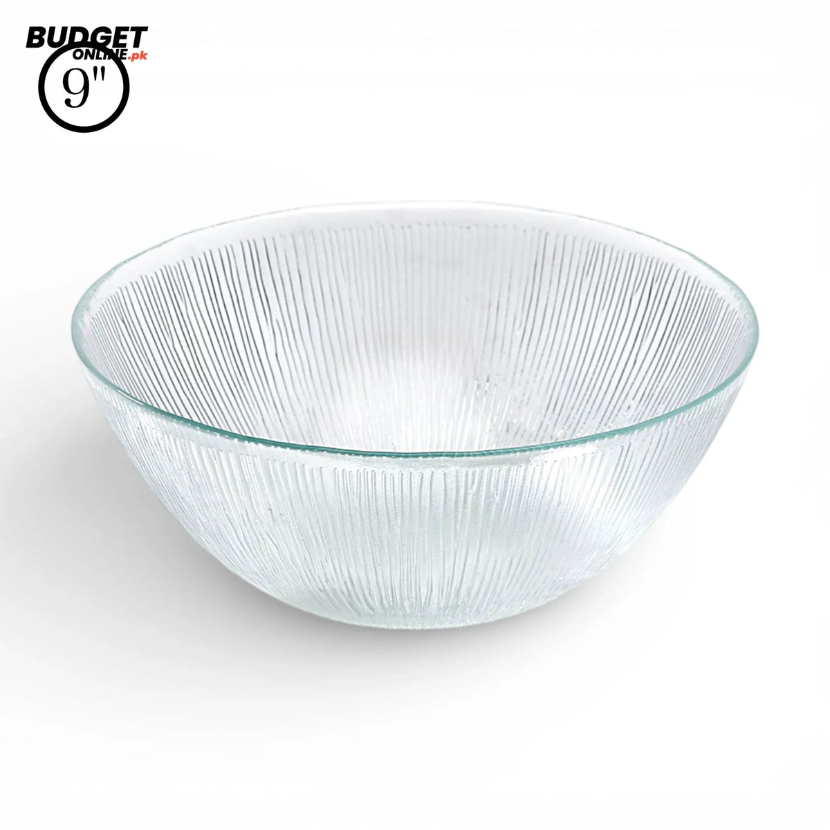 9-Inch Ribbed Glass Serving Bowl