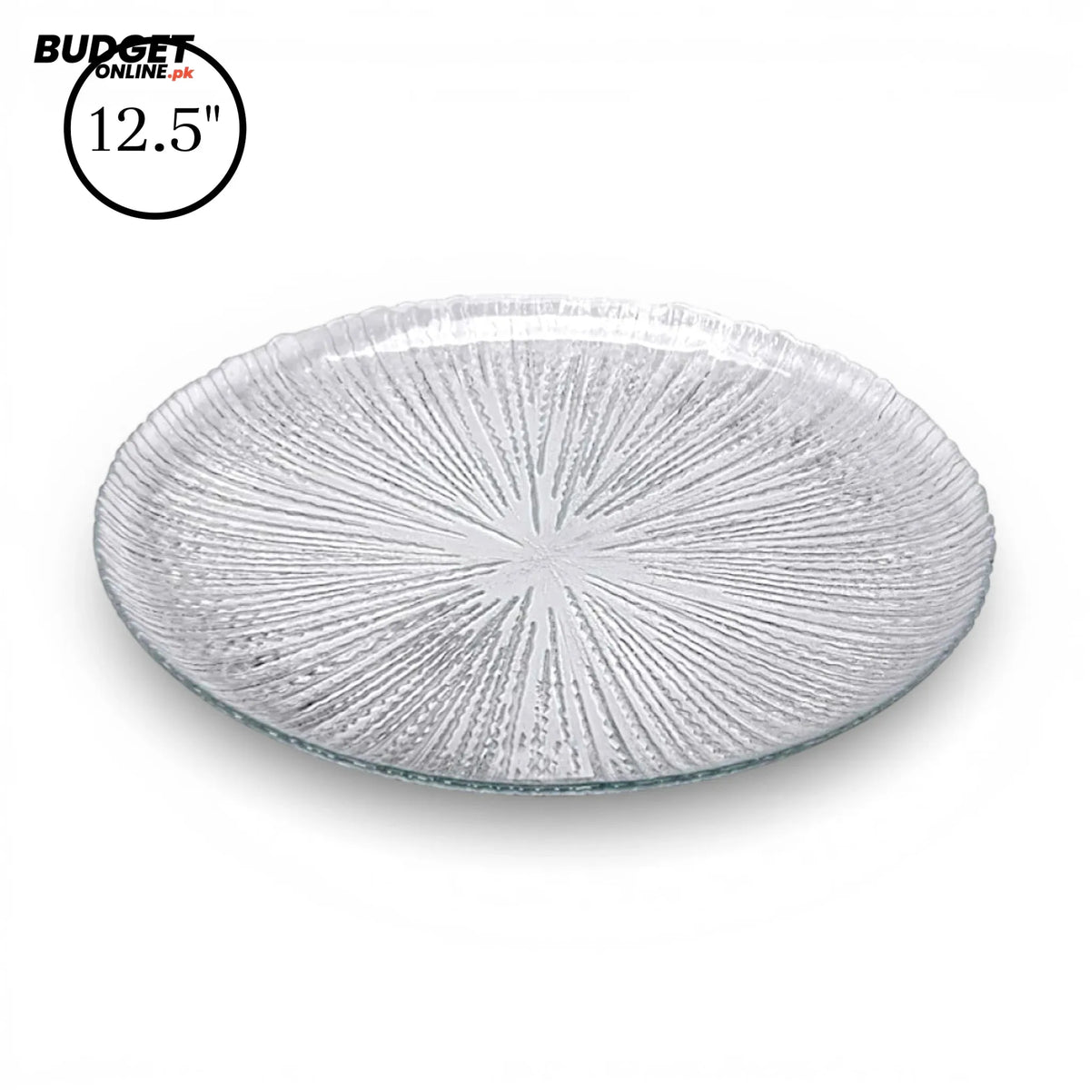 Round Textured Glass Serving Plate