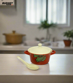 Covered China Soup Bowl With Spoon