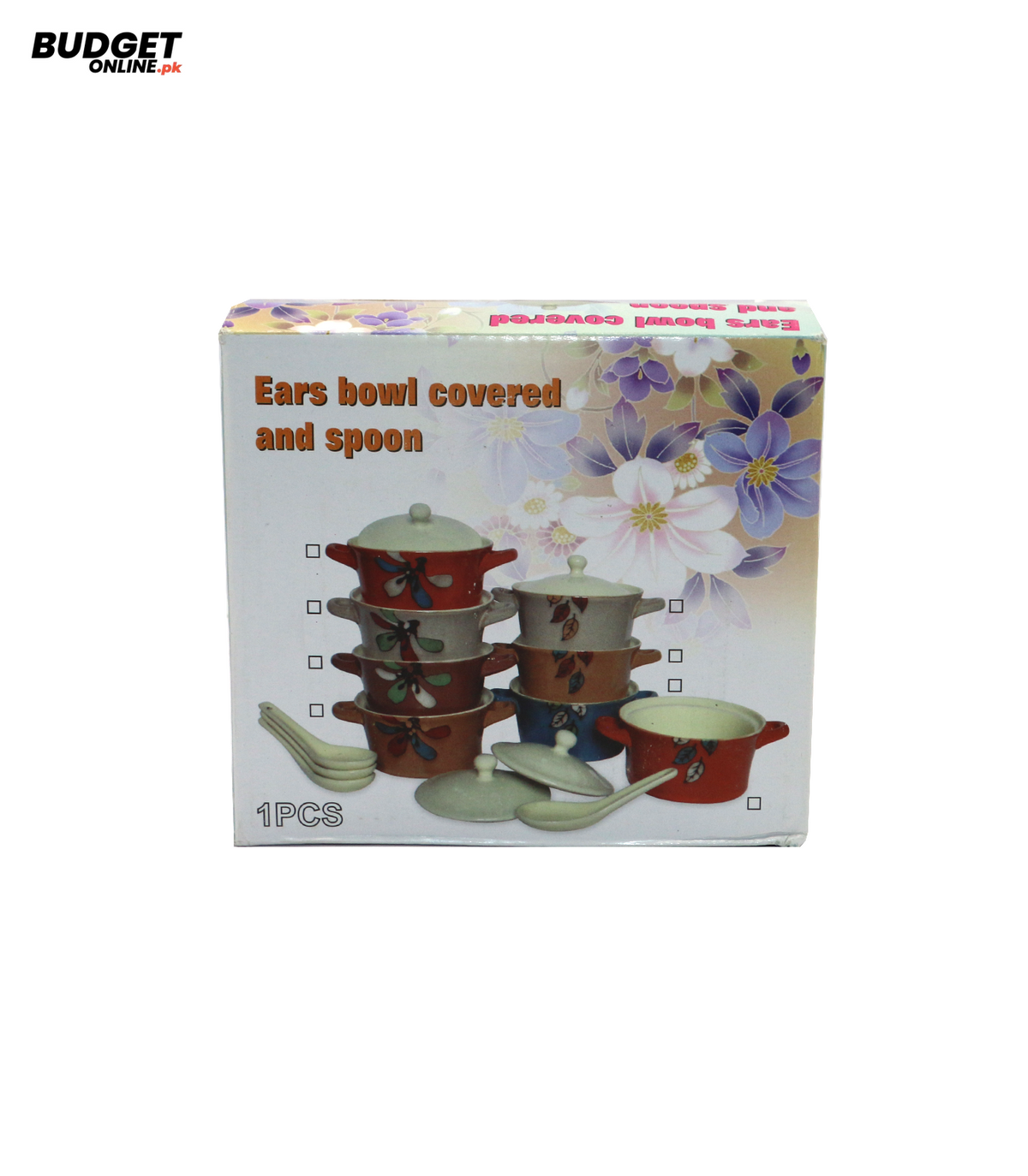 Covered China Soup Bowl With Spoon