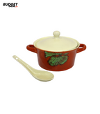 Covered China Soup Bowl With Spoon