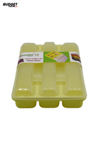 Three-Section Plastic Spoon Organizer Box With Lid
