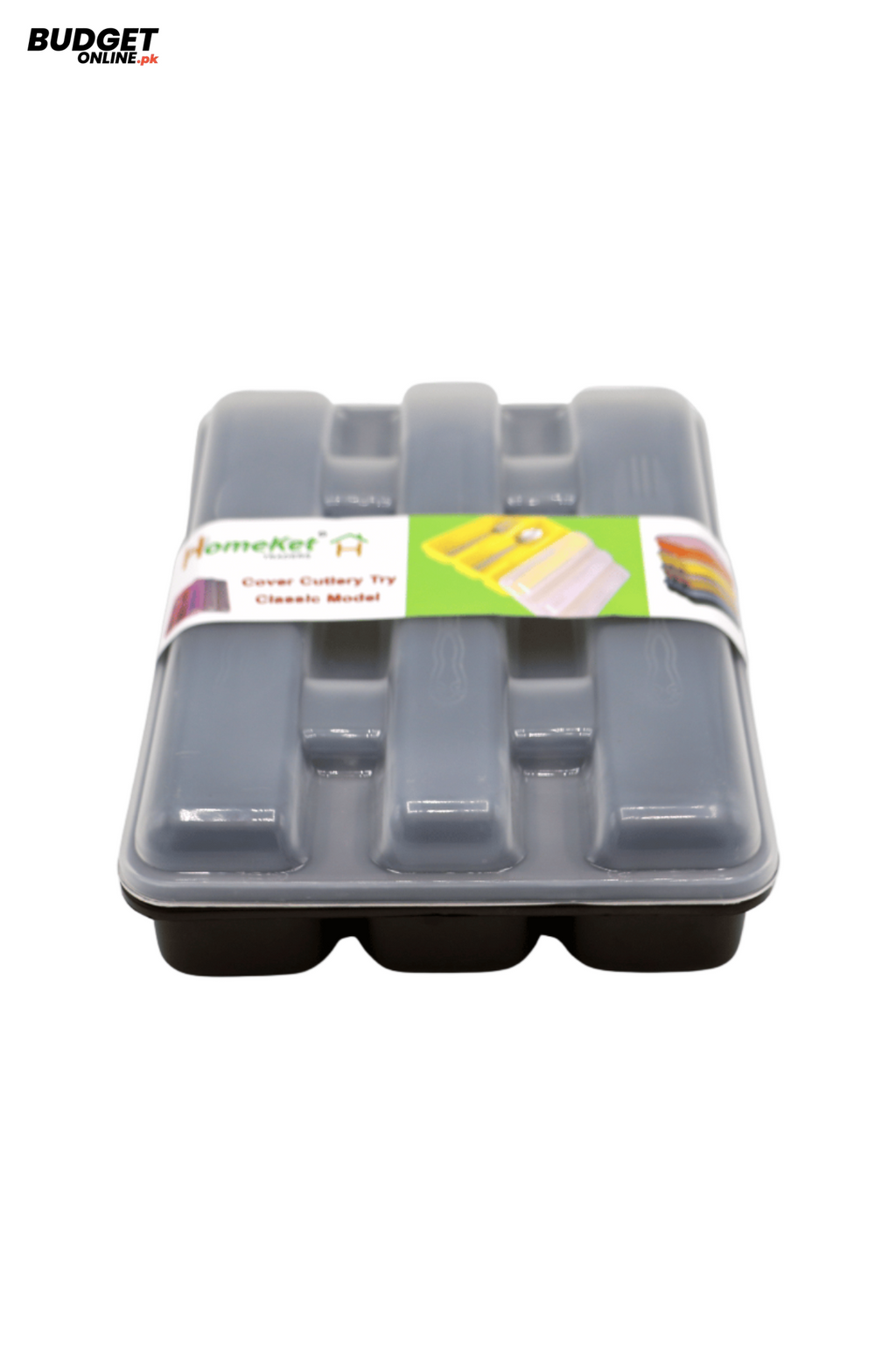 Three-Section Plastic Spoon Organizer Box With Lid