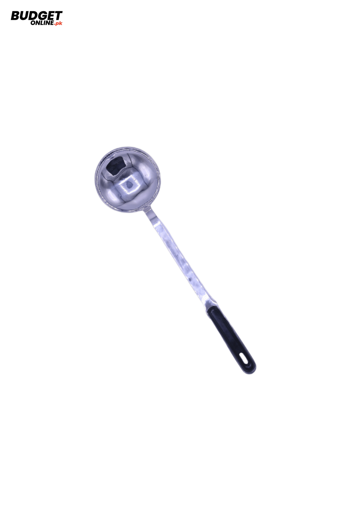Stainless Steel Broth Spoon With Black Handle