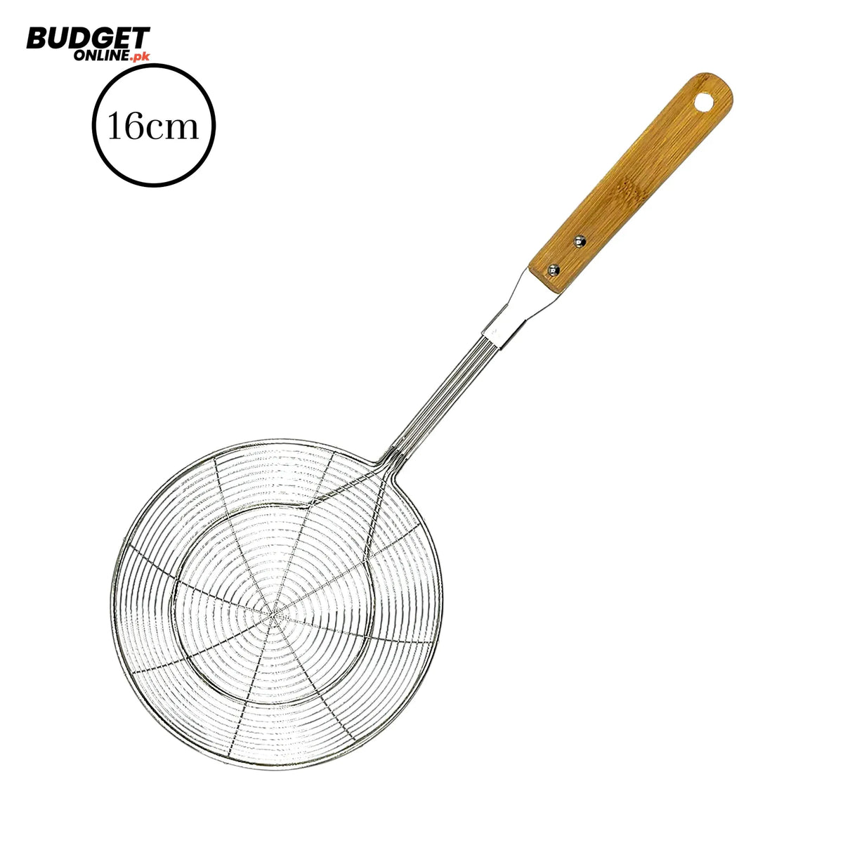 Stainless Steel Frying Strainer With Wooden Handle