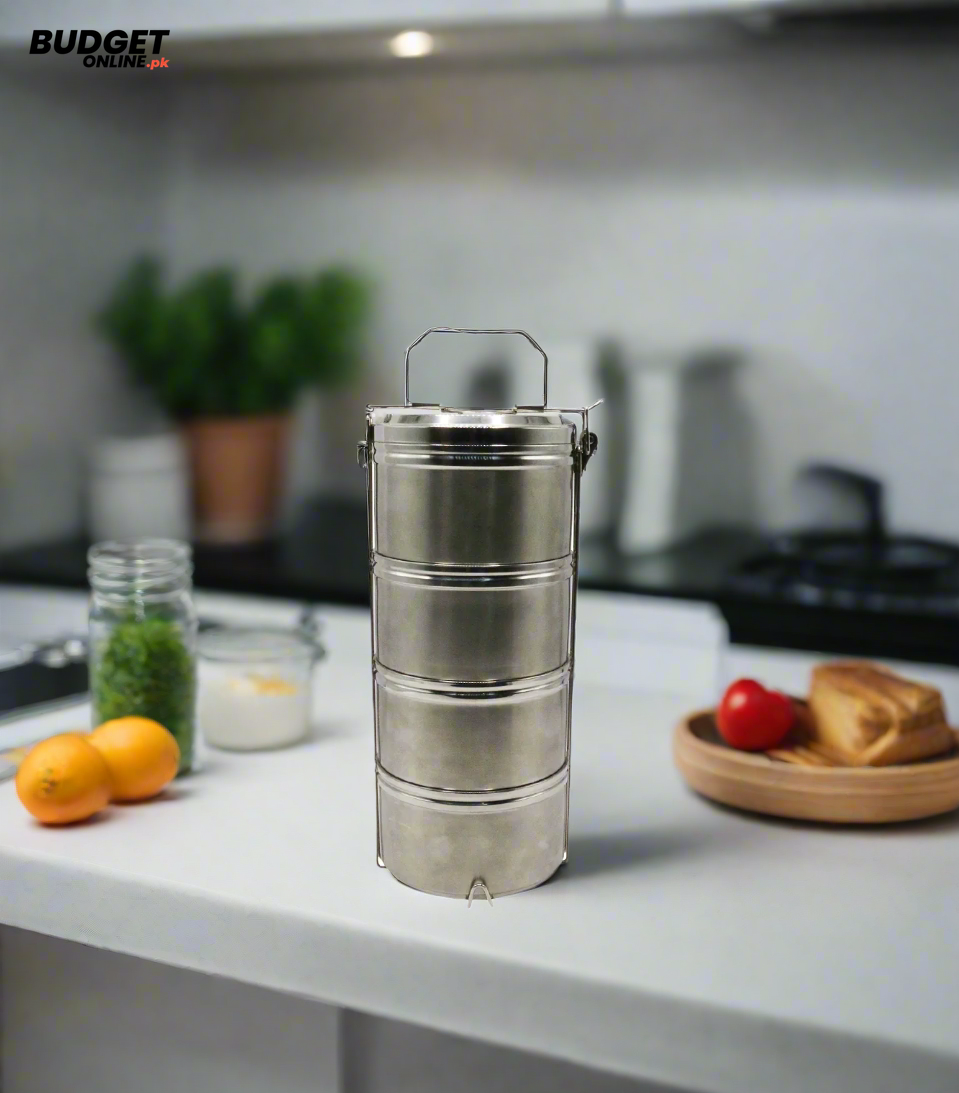4-Tier Stainless Steel Tiffin Lunch Box