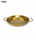 Golden Stainless Steel Serving Plate With Handles 7-Inch