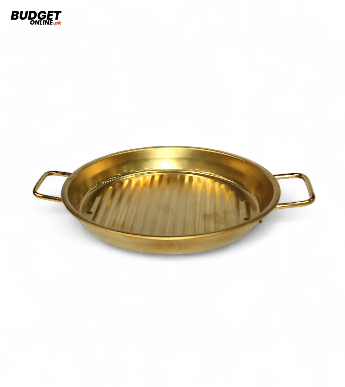 Golden Stainless Steel Serving Plate With Handles 7-Inch